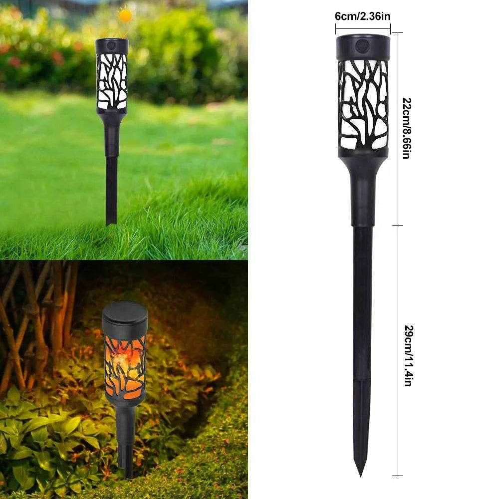 Solar Flame Torch Lights Outdoor Waterproof LED Solar Flickering Dancing Lights Garden Landscape Lighting Decor Halloween Patio
