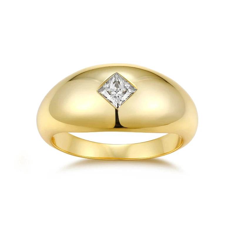 S925 Sterling Silver 4*4 Princes Cut Moissanite Ring Women Yellow Gold Ring Engagement Jewelry Jewelrieshub Yellow gold color / 9 Yellow gold color / 8 Yellow gold color / 7 Yellow gold color / 9-Yellow gold color / 8-Yellow gold color / 7-Yellow gold color / 6-Yellow gold color / 5-