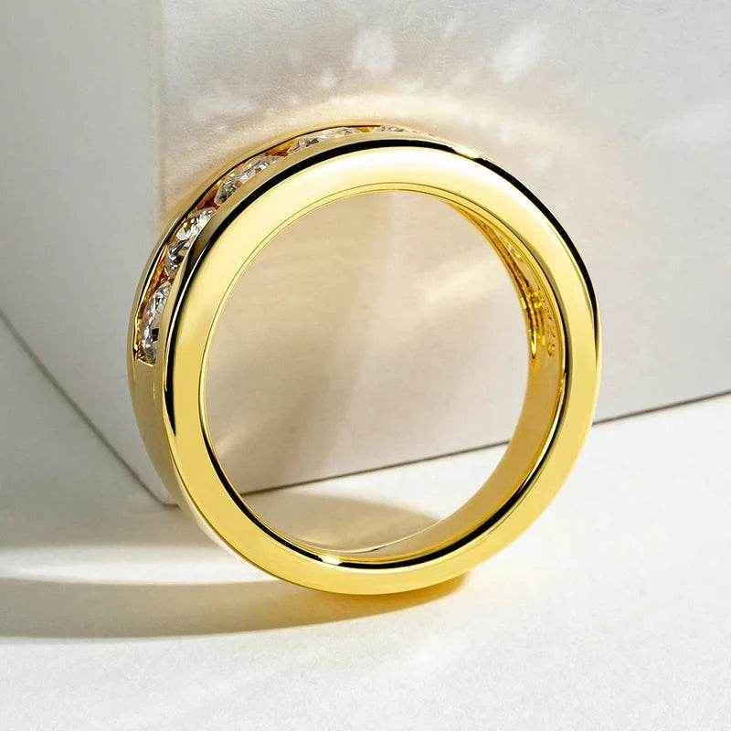 4mm All Moissanite Engagement Man Rings 925 Sterling Silver Plated Lab Created Diamond Wedding Band