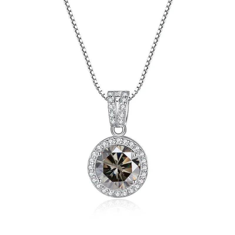 BIJOX STORY Moissanite Diamond Pendant Necklaces For Women 925 Sterling Silver Luxury Chain Trending Iced Bling Wedding Jewelry - Jewelrieshub - - jewelrieshub.com - Jewelrieshub -