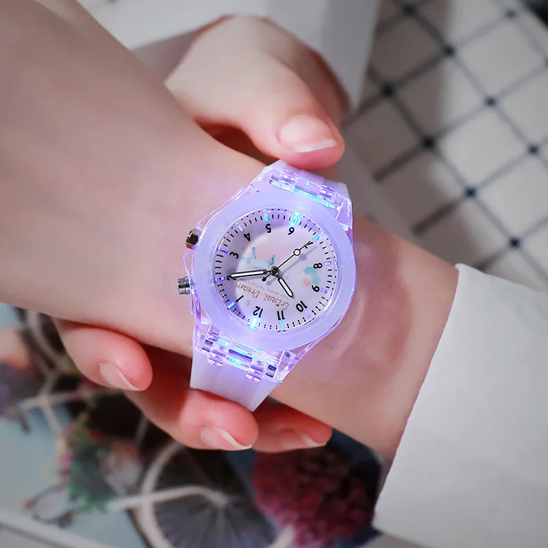 New Sport Kid Watches For Girls Boys Gift Personality Clock Easy Read Children Silicone Flash Quartz Wristwatches Reloj Infantil - Qoraheyhub