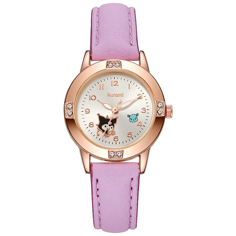 Sanrio Hello Kitty Watch Kawaii Kuromi Cinnamoroll Quartz Casual Fashion Melody WristWatch Women Kid Girl Children Gift - Qoraheyhub