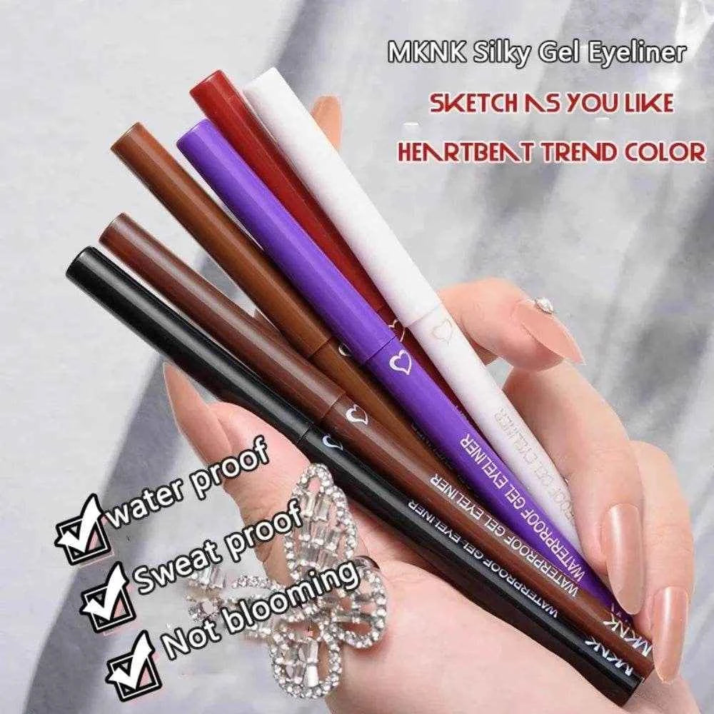 1/6Pcs 2 In 1 Eyeliner Lip Liner Gel Pencil Waterproof Long-lasting White Black Brown Easy Wear Eyeliner Makeup Eye Cosmetic