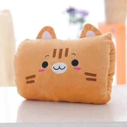 Cute Cartoon Animal Plush Hand Warmer Cushion Soft Pillow for Home Room Decoration, Camping Outdoor & Kids Toddlers Gift