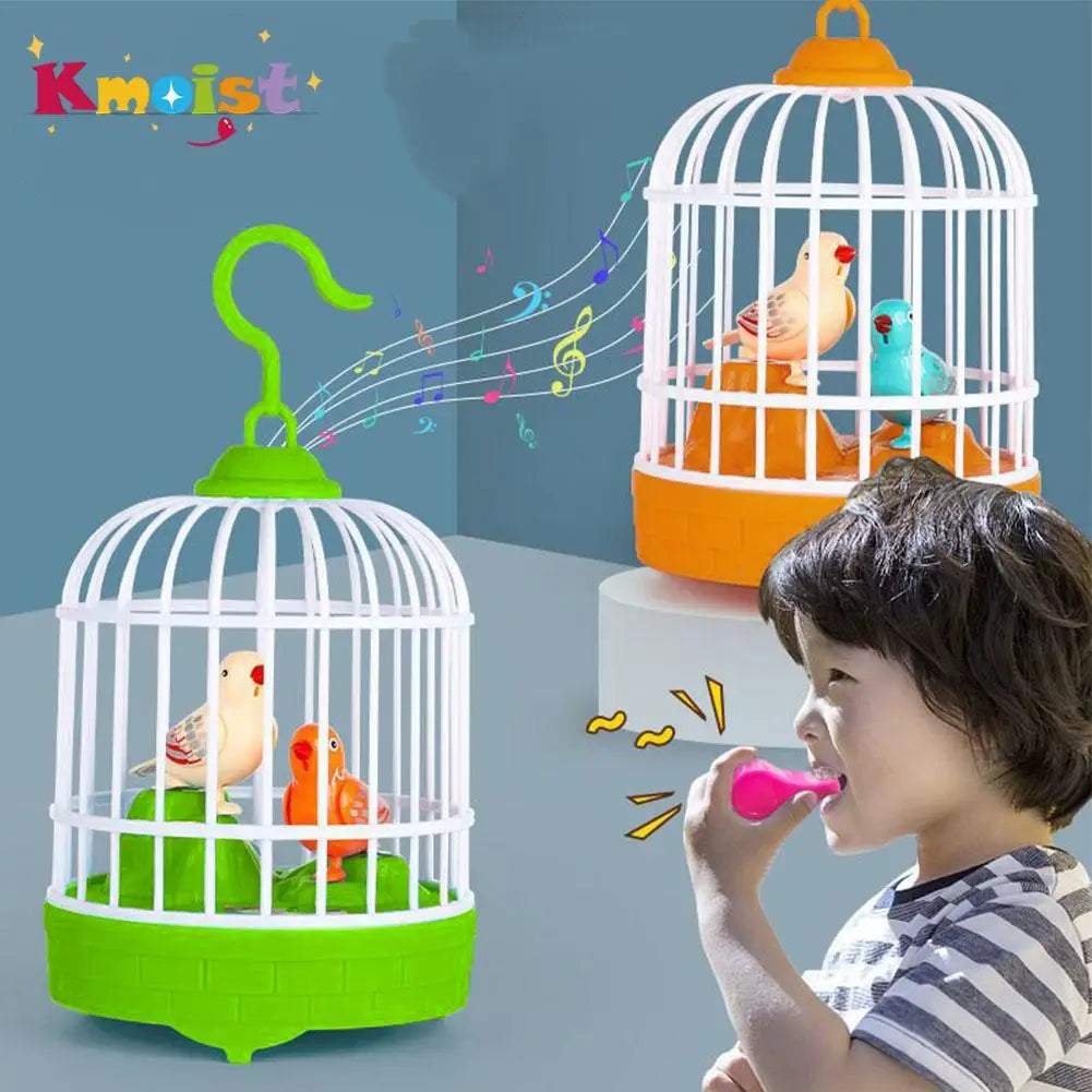 Talking Electric Bird Inductive Sound Control Birdcage Simulation Funny Toy Novelty Gift Birdcage Voice Educational Toy Kid Gift - Qoraheyhub
