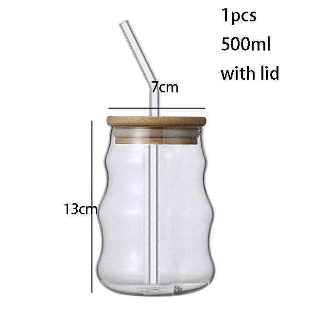 1/2pcs 500ml Glass Tumblers Cups With Straw Mason Jar Clear Juice Coffee Milk Cup With Bamboo Lids Drinkware Stripe Beer Mug Qoraheyhub 500ml stripe 1pcs / CHINA 500ml smooth 2pcs / CHINA 500ml smooth 1pcs / CHINA 500ml stripe 1pcs / CHINA-500ml smooth 2pcs / CHINA-500ml smooth 1pcs / CHINA-500ml stripe 2pcs / CHINA-