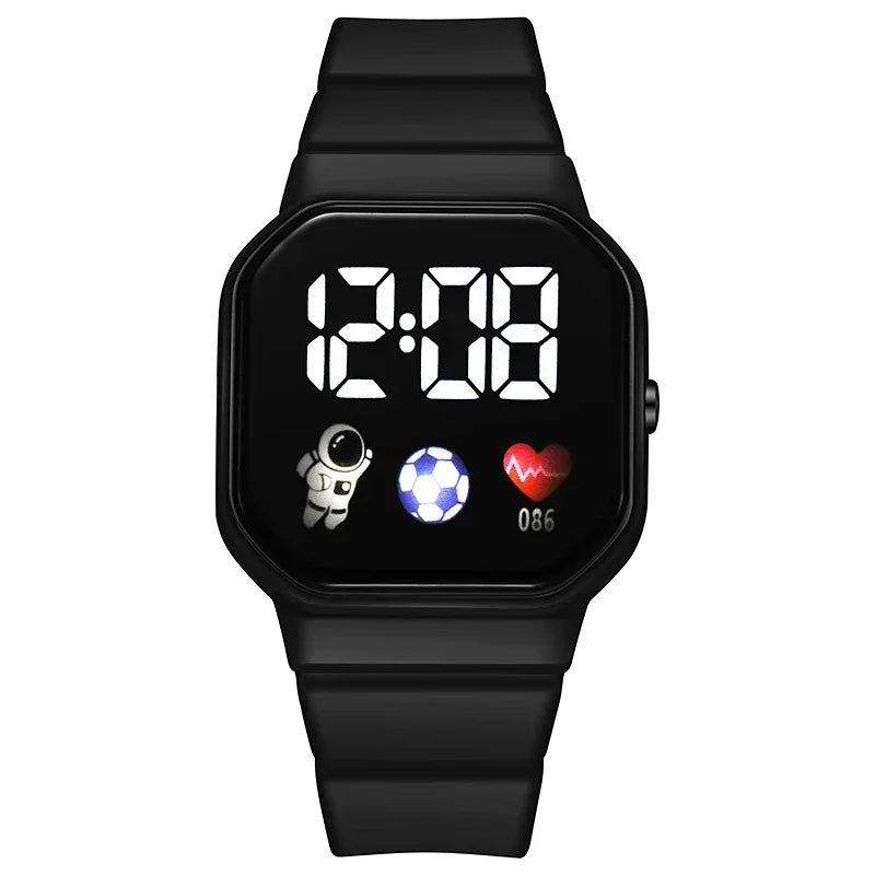 Football Kids Watches Sports LED Digital Watch for Boys and Girls Silicone strap Student Children Electronic Wristwatch Clock - Qoraheyhub