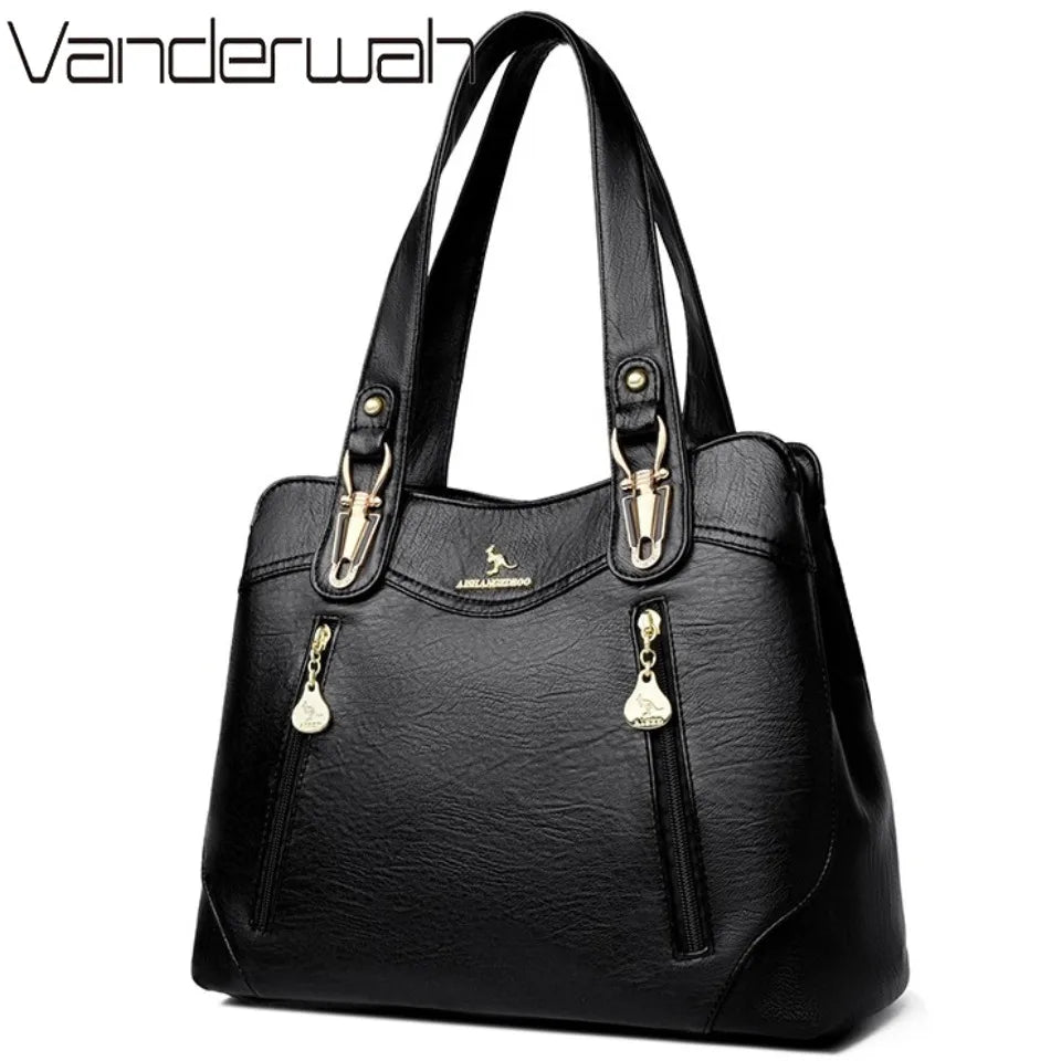 Genuine Brand Bark Pattern Leather Casual Tote A4 Large Luxury Handbags Women Bags Designer Shoulder Hand Bags for Women