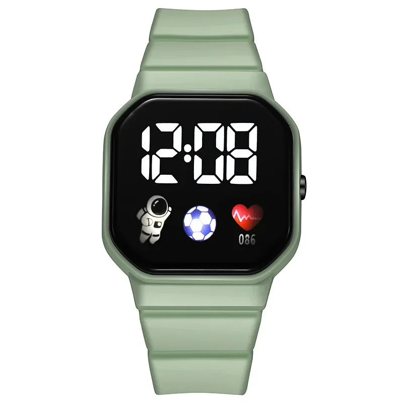 2024 LED Digital Watch For Kids Boys Girls Football Sports Watches Silicone Digital Watch Casual Childrens Electronic Wristwatch - Qoraheyhub