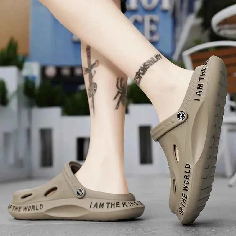 New Summer Fashion Black Men's Clogs Soft Comfortable Platform Sandals Men Plus Size 48 Beach Sandals Male sandalias de playa