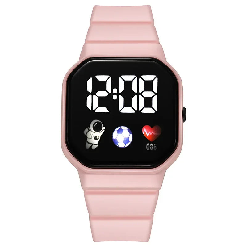 2024 LED Digital Watch For Kids Boys Girls Football Sports Watches Silicone Digital Watch Casual Childrens Electronic Wristwatch - Qoraheyhub