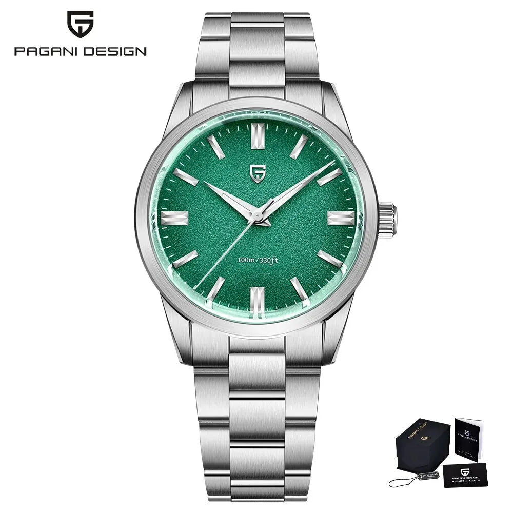 PAGANI DESIGN 2024 New 38mm Men's Quartz Watches Stainless Steel AR Coating Sapphire VH31 Business Sports Watches Watch for Men - Qoraheyhub