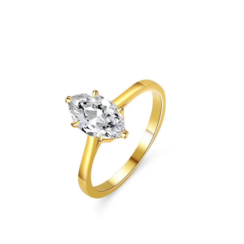 S925 Sterling Silver Marquise Cut 1 Carat Moissanite Engagement Yellow Color Ring For Women Jewelrieshub 4.5 5 5.5 4.5-5-5.5-6-6.5-7-7.5-8-8.5-9-