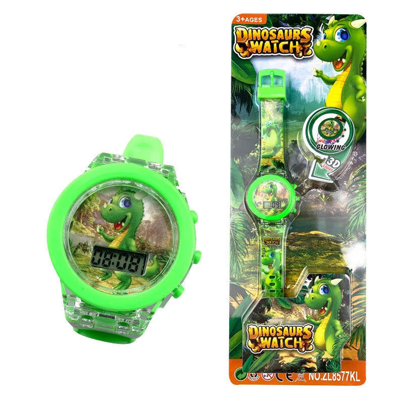 Flash Light Spiderman Kids Watches For Boys Cartoon shark Mickey Children Watch Girls Student Digital Clock Gifts Toy - Qoraheyhub