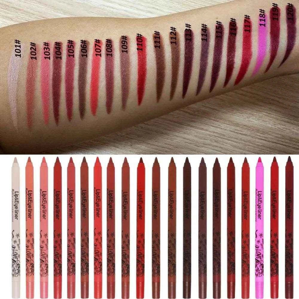 20 Color Slim Lip Liner Pencil Sexy Pink Brown Rose Lip Outline Matte Nude Lipstick Contouring Tint Waterproof Crayon Pen Makeup