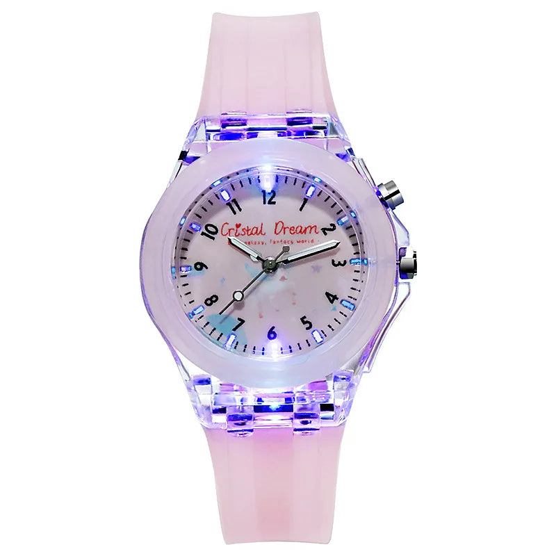 New Sport Kid Watches For Girls Boys Gift Personality Clock Easy Read Children Silicone Flash Quartz Wristwatches Reloj Infantil - Qoraheyhub