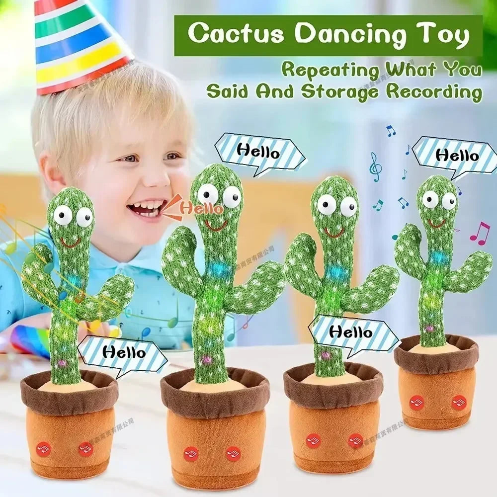 Smart Electronic Plush Toy for Baby Singing Dancing Talking and Sound Recording Cactus Toys for Kids Xmas Gifts for Children - Qoraheyhub