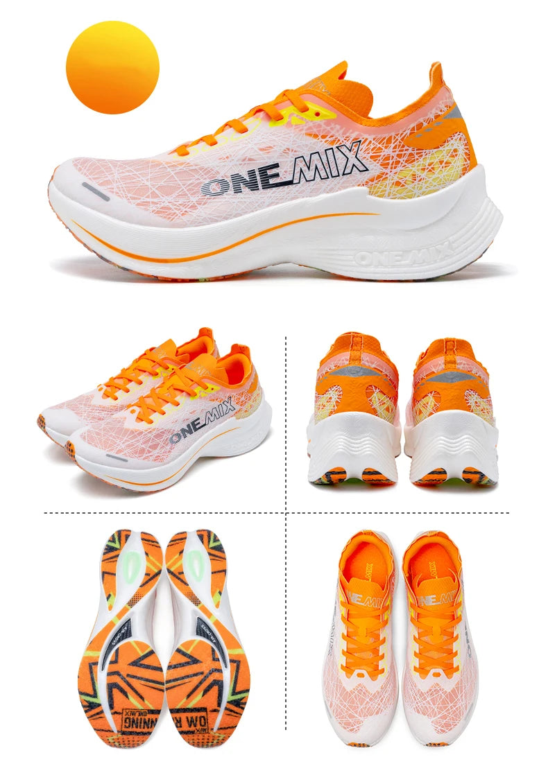 ONEMIX Carbon Plate Running Shoes for Men Shock Absorption Ultra-light Sports Shoes Rebound Outdoor Women Marathon Sneakers