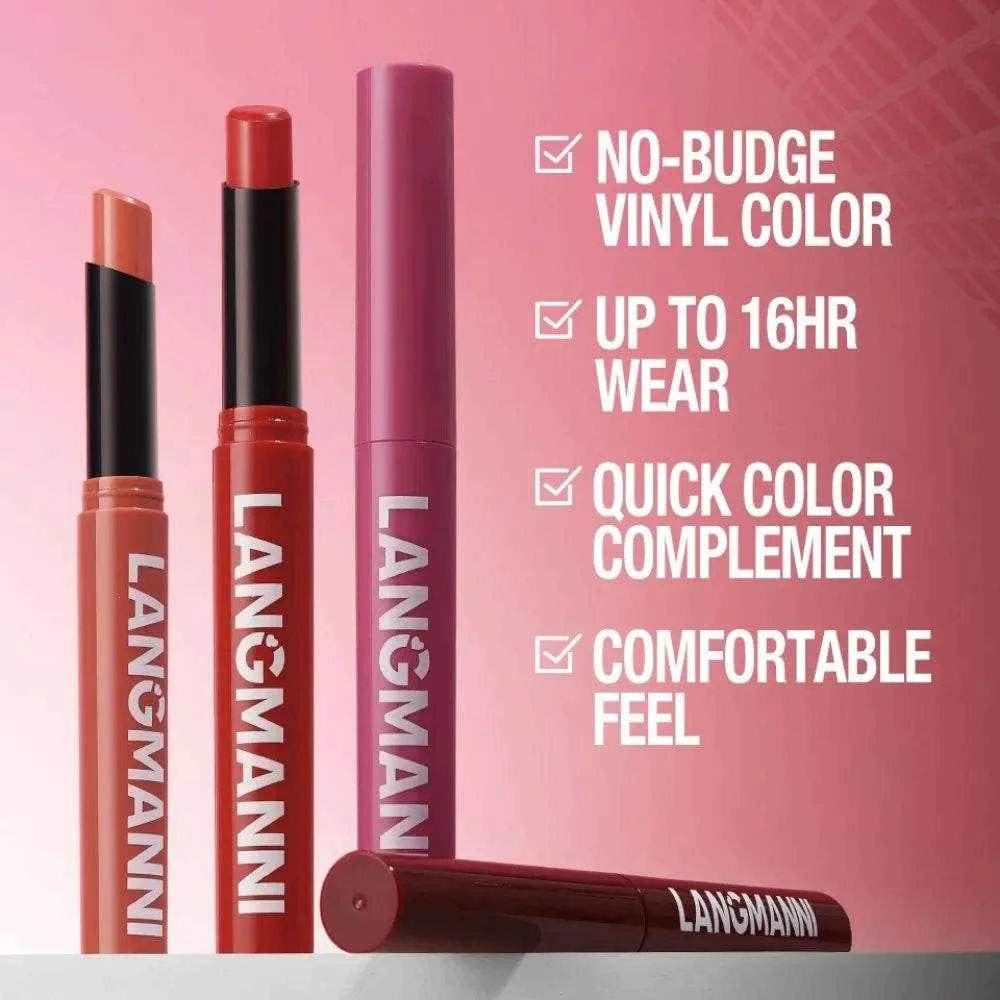 12 Color Matte Lipstick Pencil Waterproof Long Lasting Non-Stick Cup Lip Stain Tint Cosmetic Nude Lipstick Pen Makeup Maquillage