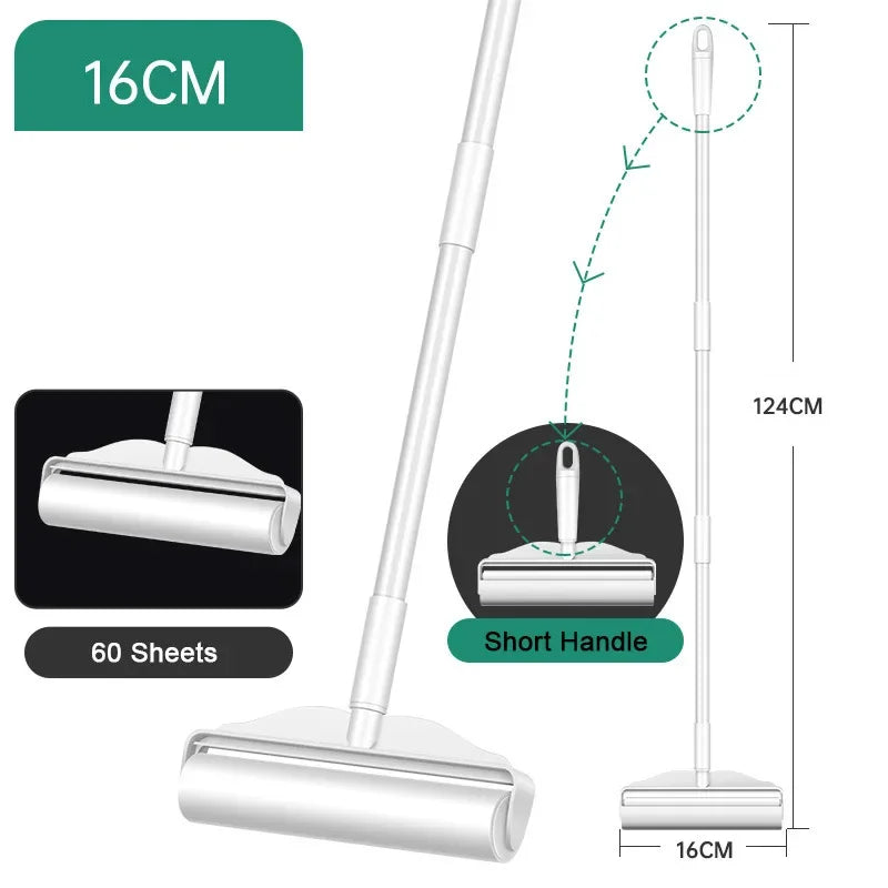 Long Handle Lint Roller Brush Pet Hair Remover Roller Retractable Dust Hair Roller Stick Tearable Clothes Bed Hair Removal Brush - Qoraheyhub