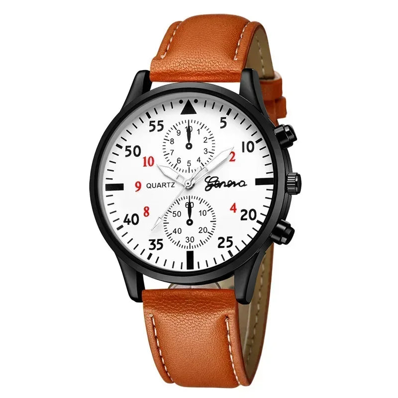 Reloj Hombre Watches for Men Business Mens Watch Luxury Leather Bracelet Quartz Wristwatch Casual Clock Gift Montres Hommes - Qoraheyhub