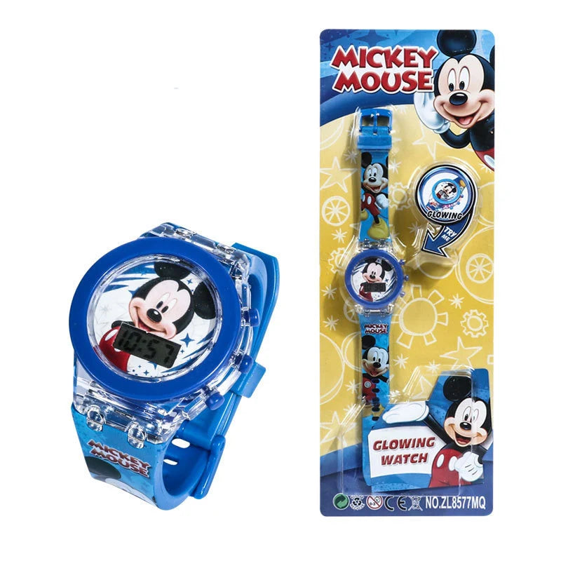 Flash Light Spiderman Kids Watches For Boys Cartoon shark Mickey Children Watch Girls Student Digital Clock Gifts Toy - Qoraheyhub