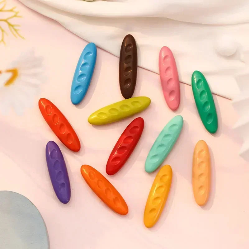 12/24/36 Colors Washable Not Dirty Hands Toddler Crayons Hole Crayons for Kids Non-Toxic Baby Crayons Coloring Art Supplies - Qoraheyhub