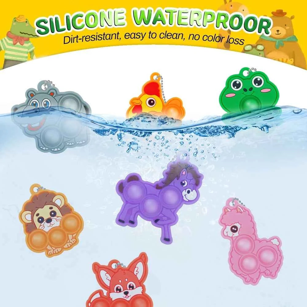 20Pcs Mini Colorful Animal Camel Frog Sheep Pop Fidget Toys Push Bubble Sensory Stress Relief Toy Party Favors