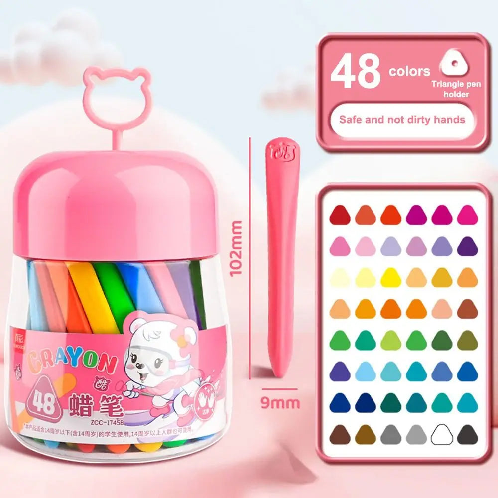 12/24/36/48Colors Plastic Plastic Crayon 12/24/36/48Colors Not Dirty Hands Colored Crayon Washable Erasable Wax Pencil Students - Qoraheyhub
