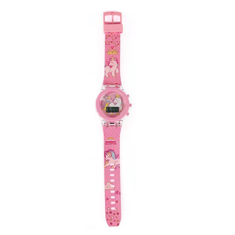 Flash Light Spiderman Kids Watches For Boys Cartoon shark Mickey Children Watch Girls Student Digital Clock Gifts Toy - Qoraheyhub