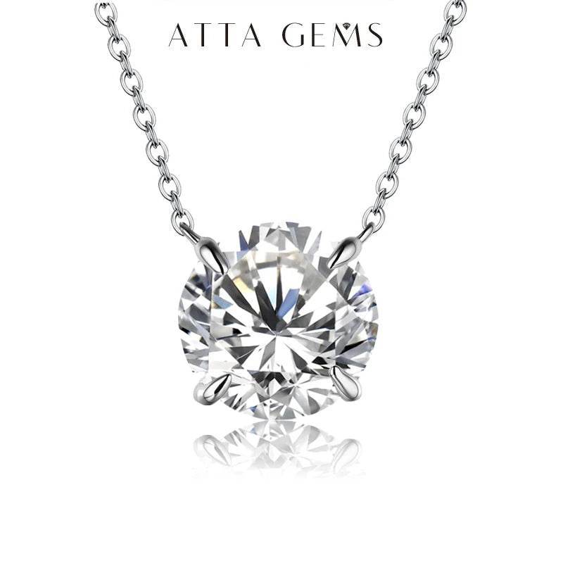 Moissanite Diamond 6.5mm 1CT Necklace For Woman Pendant 925 Silver Necklace For Women Chains Party Bridal Fine Jewelry - Jewelrieshub - - jewelrieshub.com - Jewelrieshub -