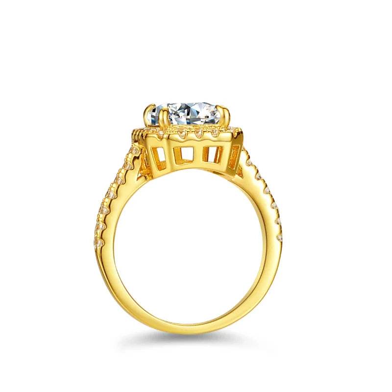 Emerald Cut 3 Carat Moissanite Ring 925 Sterling Silver Yellow Color Woman Engagement Gift Jewelrieshub 5 8 9 5-8-9-6-7-