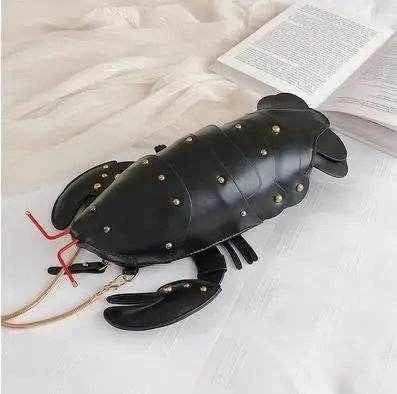 Cute Fashion Lobster Style Crossbody Mini Bag Pu Leather Girl's Chain Purses and Handbags Women Shoulder Bag Clutch Bag 2021
