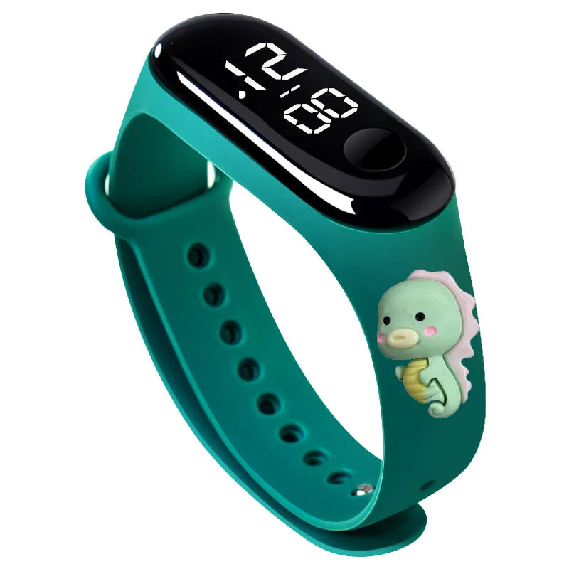 Waterproof Sports Watch for Kids Cartoon Dinosaur Unicorn Toys Children Led Digital Electronic Watch for Boys Girls Bracelet - Qoraheyhub