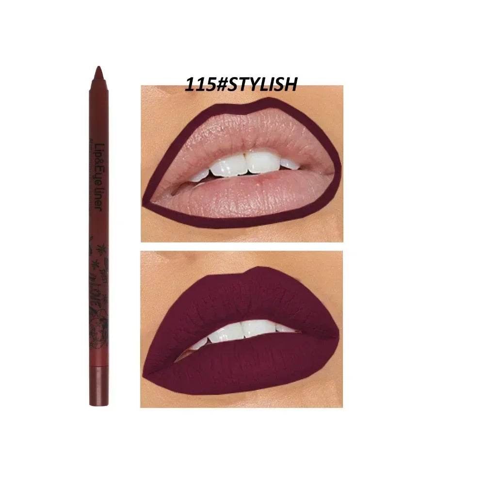 20 Color Slim Lip Liner Pencil Sexy Pink Brown Rose Lip Outline Matte Nude Lipstick Contouring Tint Waterproof Crayon Pen Makeup - Jewelrieshub - 17 - jewelrieshub.com - Jewelrieshub - 17