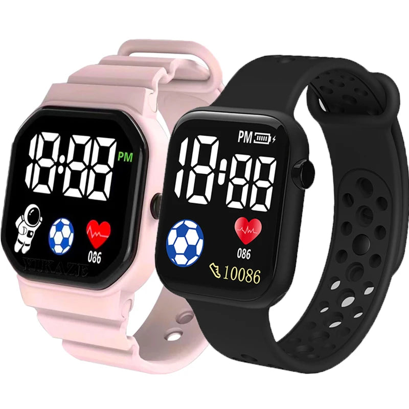 2024 LED Digital Watch For Kids Boys Girls Football Sports Watches Silicone Digital Watch Casual Childrens Electronic Wristwatch - Qoraheyhub