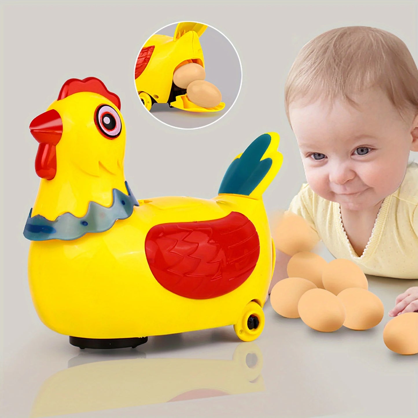 Electric Laying Egg Chicken Toy Doll with Sound Music Talking Walking Chicken Singing Dancing Chick Toy Easter for Boys Girls - Qoraheyhub