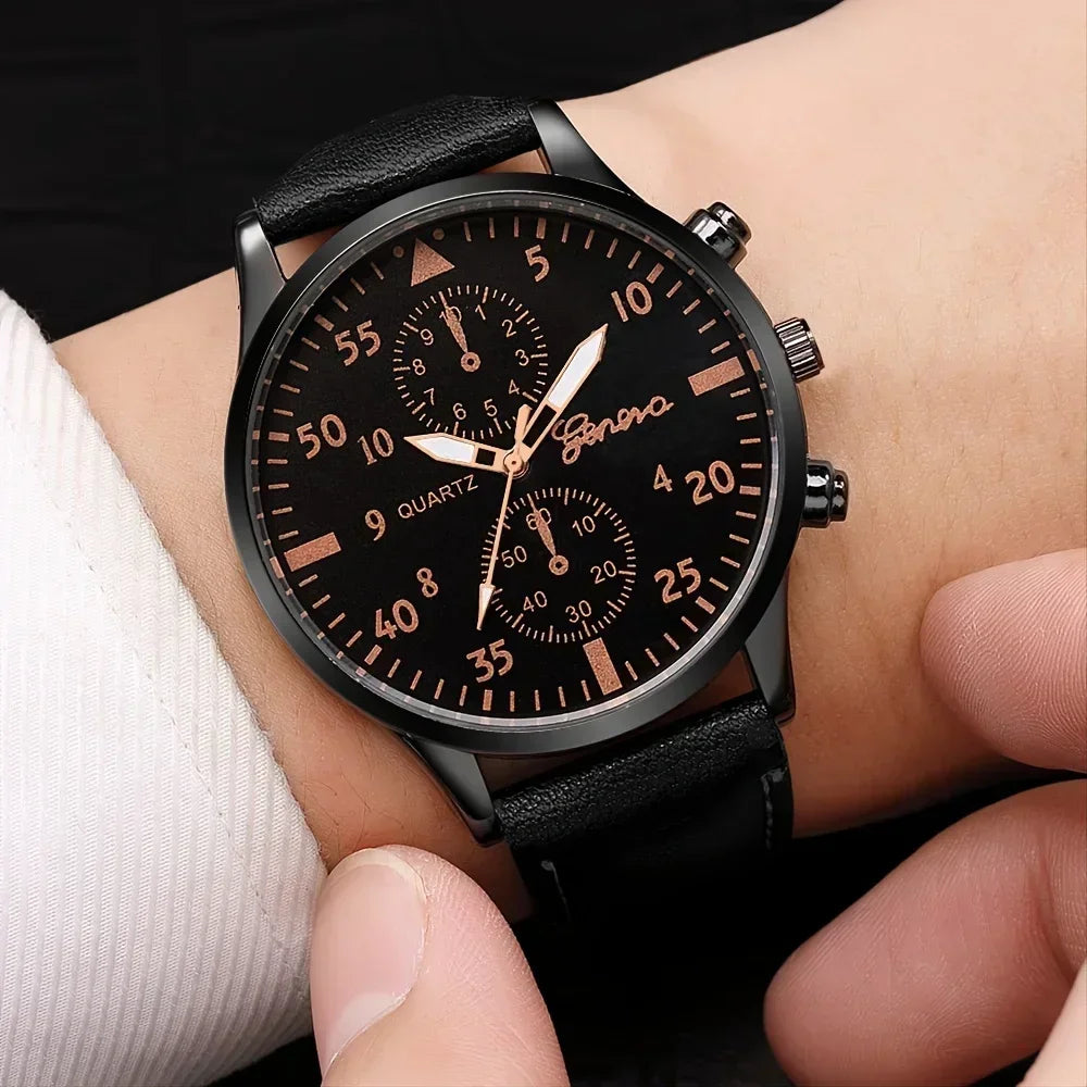 Reloj Hombre Watches for Men Business Mens Watch Luxury Leather Bracelet Quartz Wristwatch Casual Clock Gift Montres Hommes - Qoraheyhub
