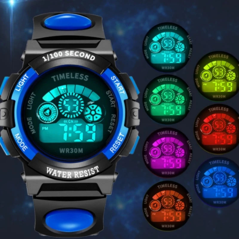 Children Watch Sport Kids Watches Silicone Strap Waterproof LED Digital Watch For Kid Children Student Girl Boy Wristwatch Clock - Qoraheyhub