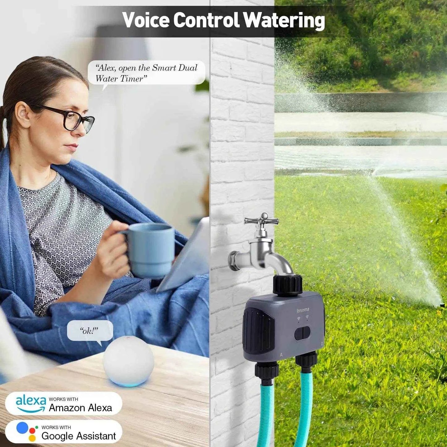 Insoma Wifi Water Timer for Garden with Smart Control