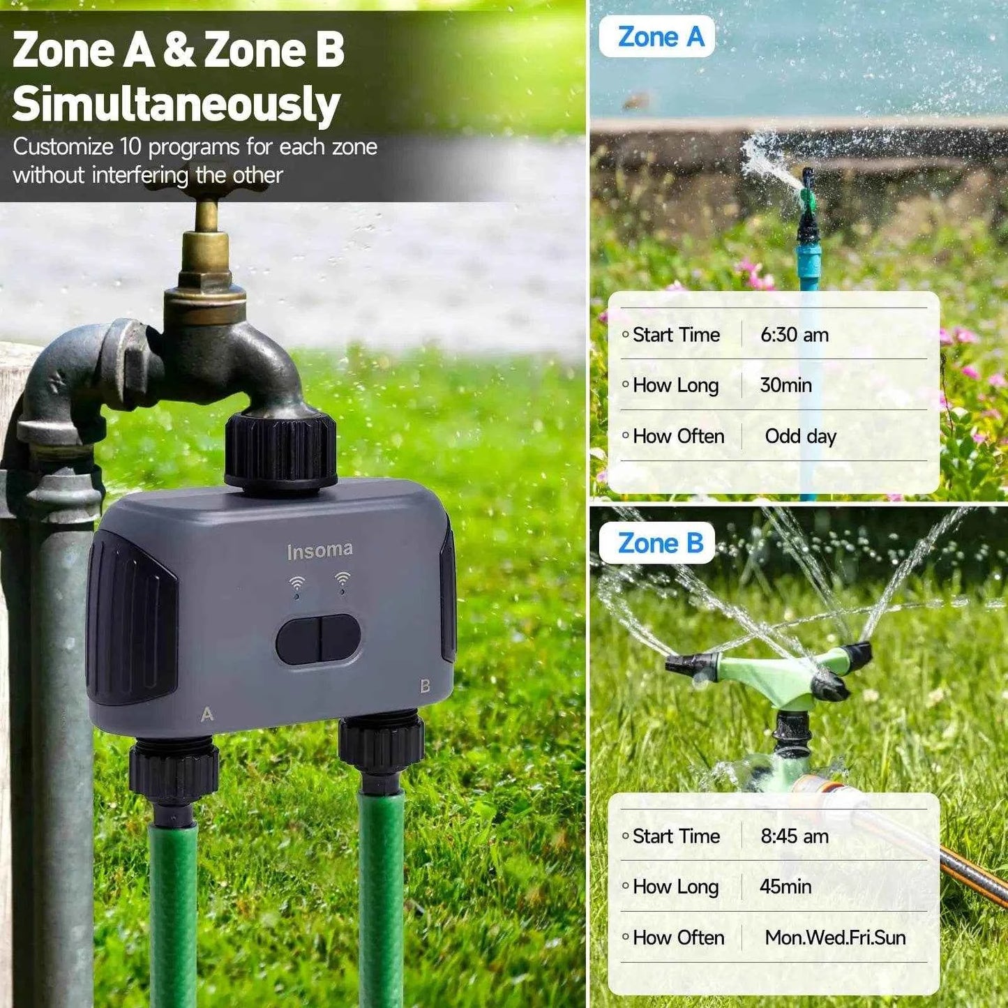 Insoma Wifi Water Timer for Garden with Smart Control