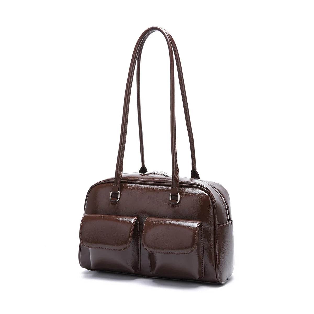 JIAERDI Retro White Bowling Bag Purse Women Hot Girls Leather Pocket Chic Casual Handbag Female Vintage Shoulder Bags Aesthetic Jewelrieshub Pendan tribbon Pendan tribbon 1 brown Pendan tribbon-Pendan tribbon 1-brown-Pendan tribbon 2-coffee-Pendan tribbon 3-black-beige-blue-Pendan tribbon 4-