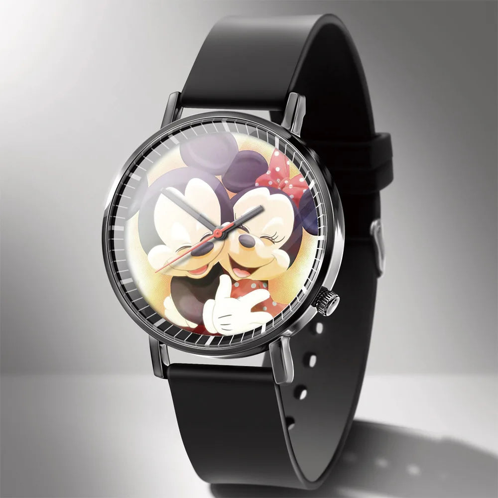 Disney Mickey Minnie Mouse Girl Boy Children's Kids Watch Women Cute Male Female Couple Wrist Watches Birthday Gifts - Qoraheyhub