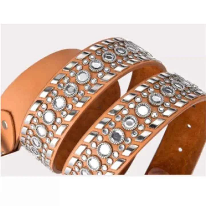 Women'S Rhinestone Bling Leather Belts For Jeans Pants Fashion Silver Buckle Leather Belt Key Ring Holder Cowboy ремень Y2k