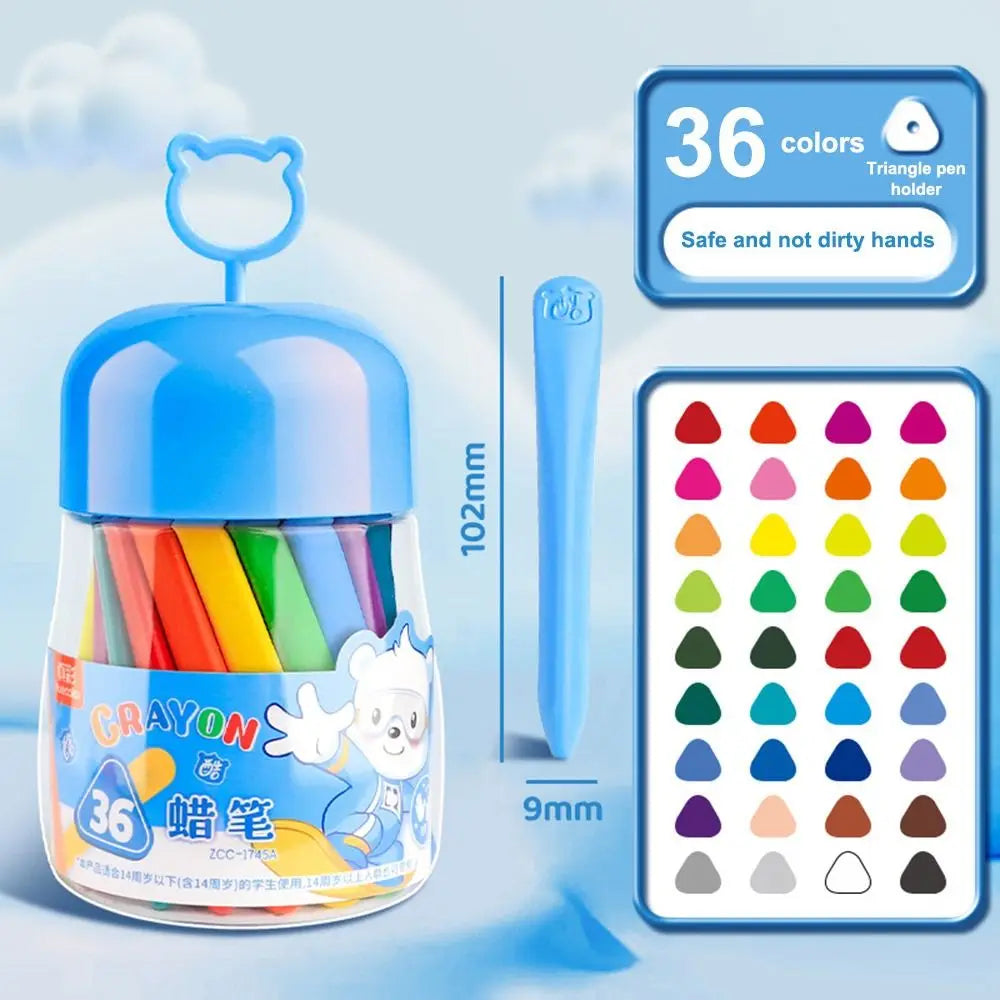 12/24/36/48Colors Plastic Plastic Crayon 12/24/36/48Colors Not Dirty Hands Colored Crayon Washable Erasable Wax Pencil Students - Qoraheyhub