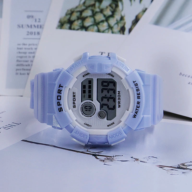 YIKAZE Kids Watches Fashion Luminous Waterproof Alarm Clock Watches Boys and Girls Student Smart Electronic Watch Gift - Qoraheyhub