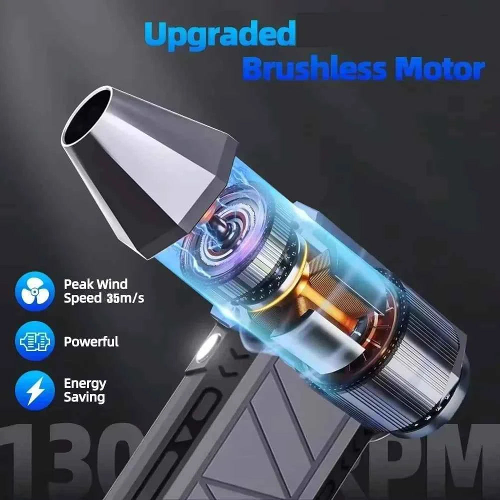 130000RPM Mini Turbo Jet Fan Electric Air Duster Adjustable wind speed Turbo Violent Blower Rechargeable with Light Car Cleaning