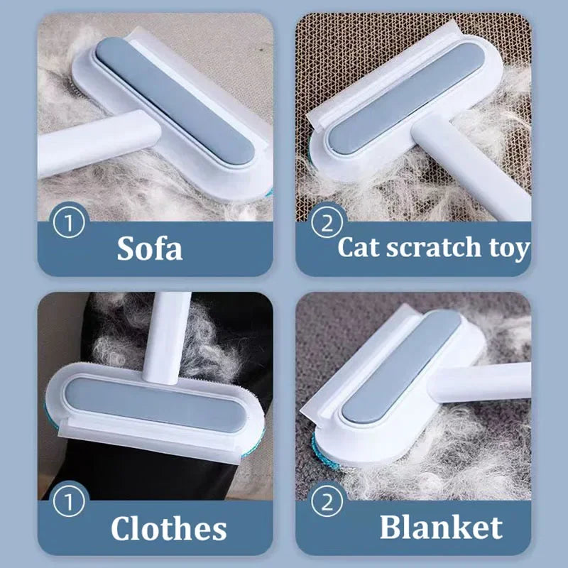 Pet Hair Removal Set Tool Reusable Static Removal Gloves Double-Sided Grooming Gloves Remove Dog Cat Fur Hair for Carpets Sofa - Qoraheyhub