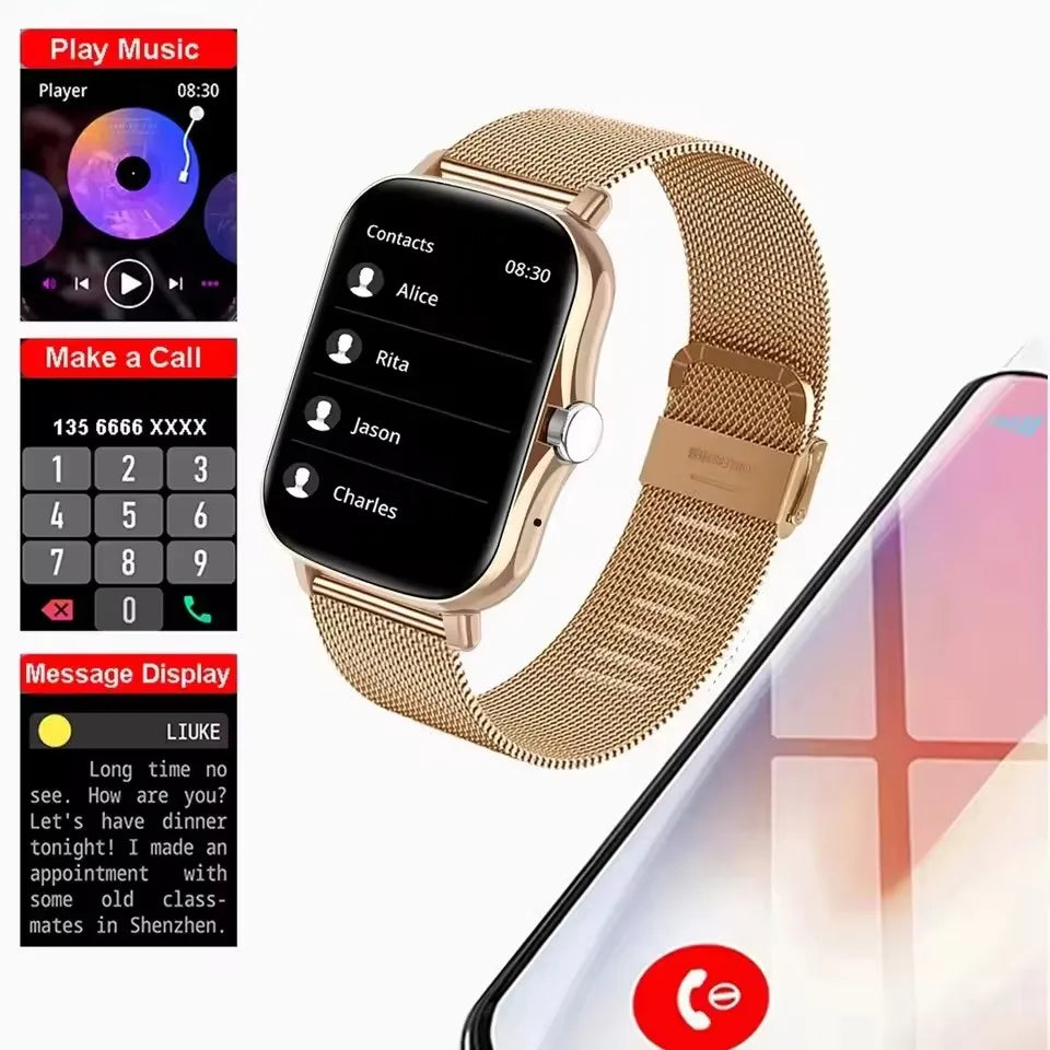 2025 Smart Watch 2.01‘’ Full Touch Amoled BT Call Sport Waterproof Watches Heart Rate Blood Pressure SmartWatch for Men Women - Qoraheyhub