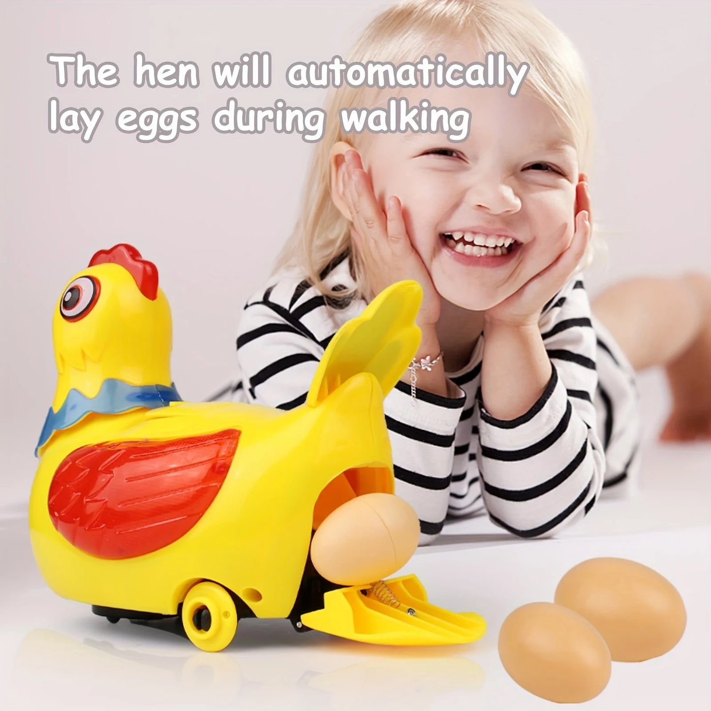 Electric Laying Egg Chicken Toy Doll with Sound Music Talking Walking Chicken Singing Dancing Chick Toy Easter for Boys Girls - Qoraheyhub